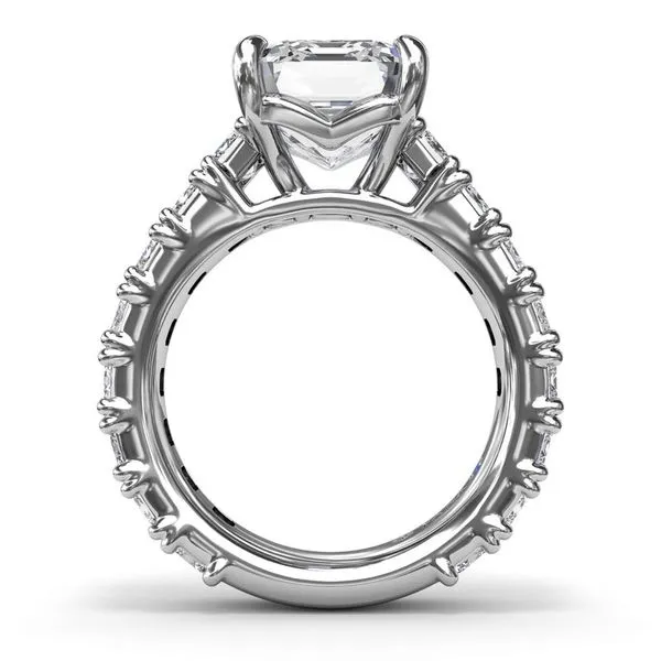 Fana Chunky Emerald Diamond Engagement Ring Setting Image 3 Peter & Co. Jewelers Avon Lake, OH