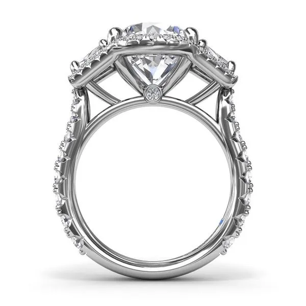 Fana Complete Halo Three Stone Engagement Ring Setting Image 3 Peter & Co. Jewelers Avon Lake, OH