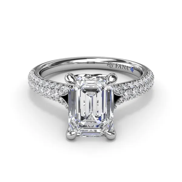 Fana Pave Split Engagement Ring Setting Image 3 Peter & Co. Jewelers Avon Lake, OH