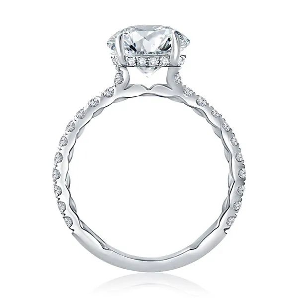 A.JAFFE Statement Round Quilted Engagement Ring Image 2 Peter & Co. Jewelers Avon Lake, OH