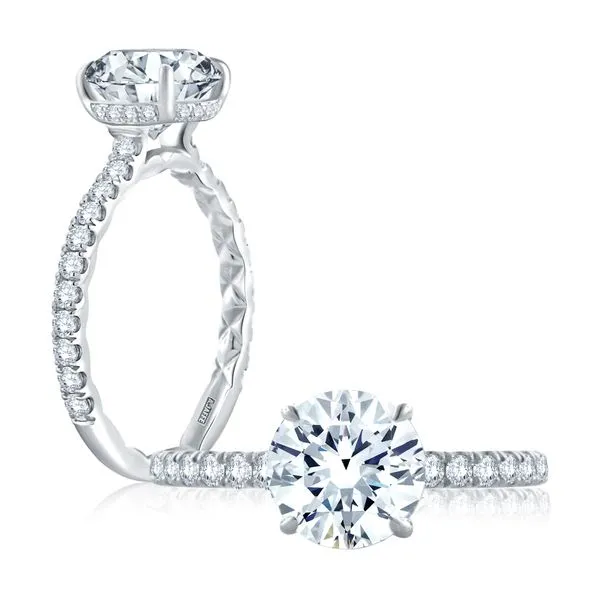 A.JAFFE Statement Round Quilted Engagement Ring Image 3 Peter & Co. Jewelers Avon Lake, OH