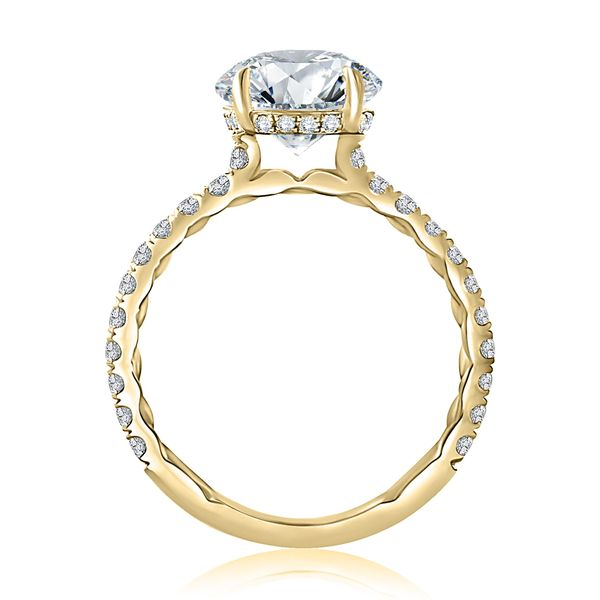 A.JAFFE Statement Round Quilted Engagement Ring Image 2 Peter & Co. Jewelers Avon Lake, OH