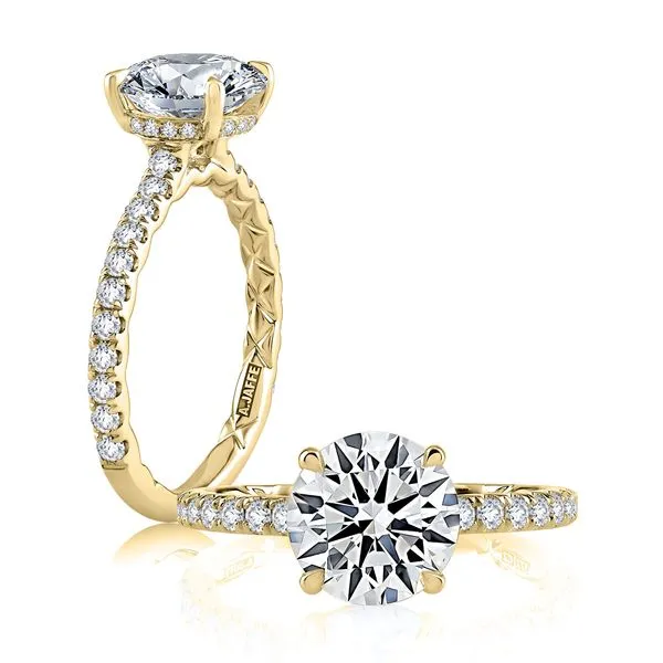 A.JAFFE Statement Round Quilted Engagement Ring Image 3 Peter & Co. Jewelers Avon Lake, OH