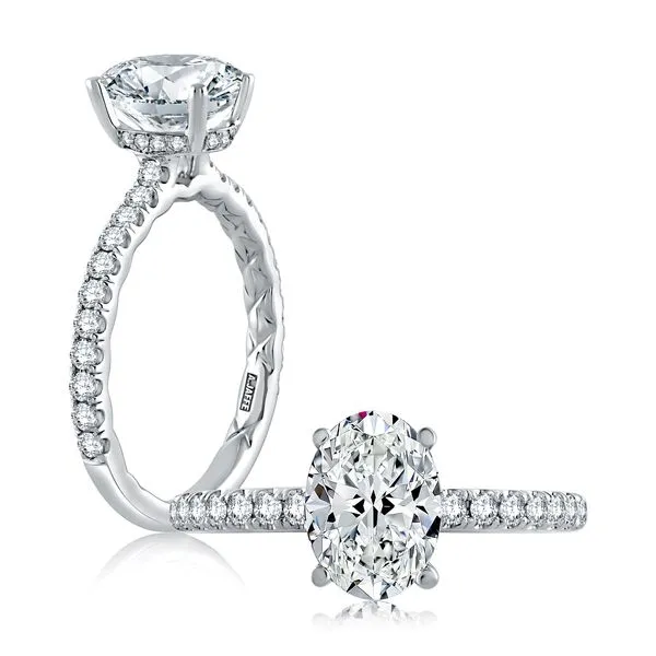 A. JAFFE Diamond Pavé Engagement Ring with Quilted Interior Image 2 Peter & Co. Jewelers Avon Lake, OH