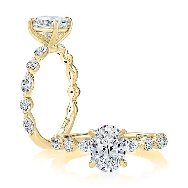 A.JAFFE Floating Alternating Round and Marquise Diamond Engagement Ring Image 2 Peter & Co. Jewelers Avon Lake, OH
