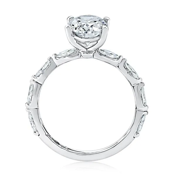 A.JAFFE Four Prong Oval Center Diamond Engagement Ring Image 2 Peter & Co. Jewelers Avon Lake, OH