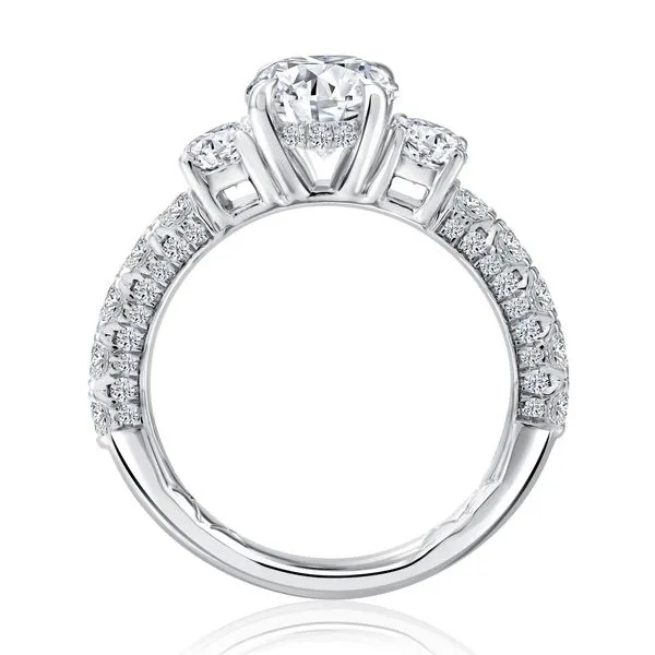A.JAFFE Three Stone Diamond Intensive Engagement Ring Image 2 Peter & Co. Jewelers Avon Lake, OH