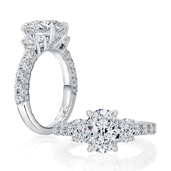 A.JAFFE Three Stone Diamond Intensive Engagement Ring Image 3 Peter & Co. Jewelers Avon Lake, OH