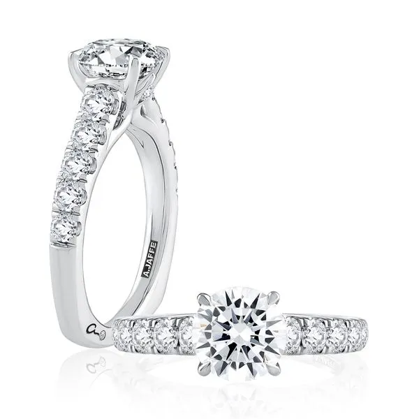 A.JAFFE Modern Diamond Pavé Round Cut Diamond Engagement Ring Image 3 Peter & Co. Jewelers Avon Lake, OH