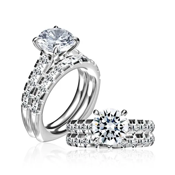 A.JAFFE Modern Diamond Pavé Round Cut Diamond Engagement Ring Image 4 Peter & Co. Jewelers Avon Lake, OH