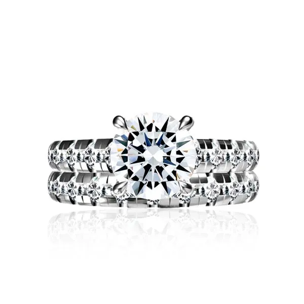 A.JAFFE Modern Diamond Pavé Round Cut Diamond Engagement Ring Image 5 Peter & Co. Jewelers Avon Lake, OH
