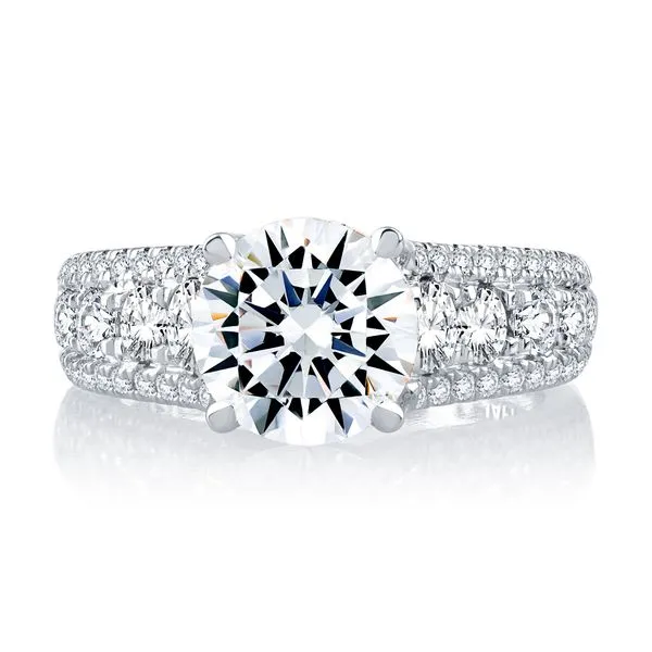 A.JAFFE Modern Three Row Diamond Pavé Engagement Ring Peter & Co. Jewelers Avon Lake, OH