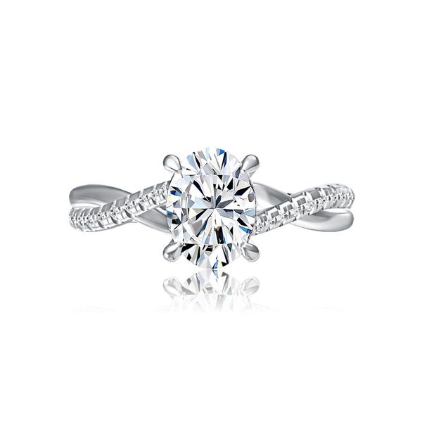 A.JAFFE Crossover Diamond Engagement Ring Peter & Co. Jewelers Avon Lake, OH