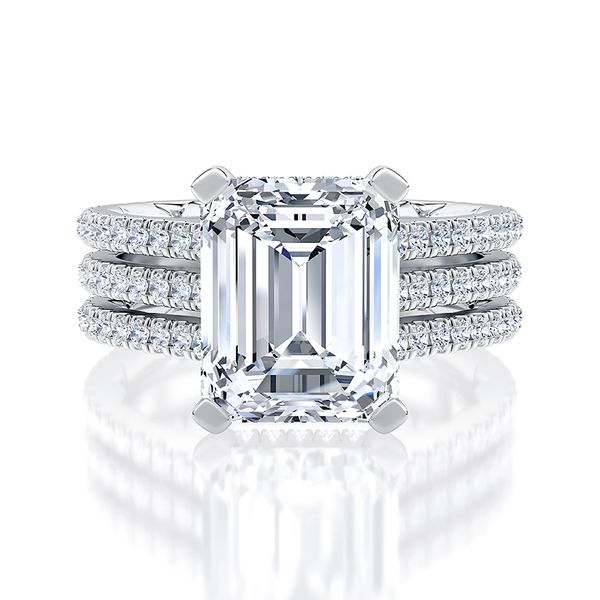 A.JAFFE Triple Row Diamond Engagement Ring Peter & Co. Jewelers Avon Lake, OH