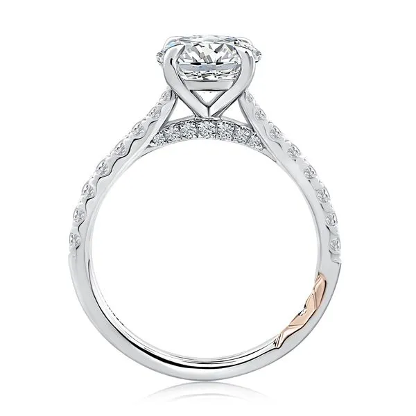 A.JAFFE Diamond Engagement Ring with Peek-A-Boo Diamonds and Pave Band Image 2 Peter & Co. Jewelers Avon Lake, OH