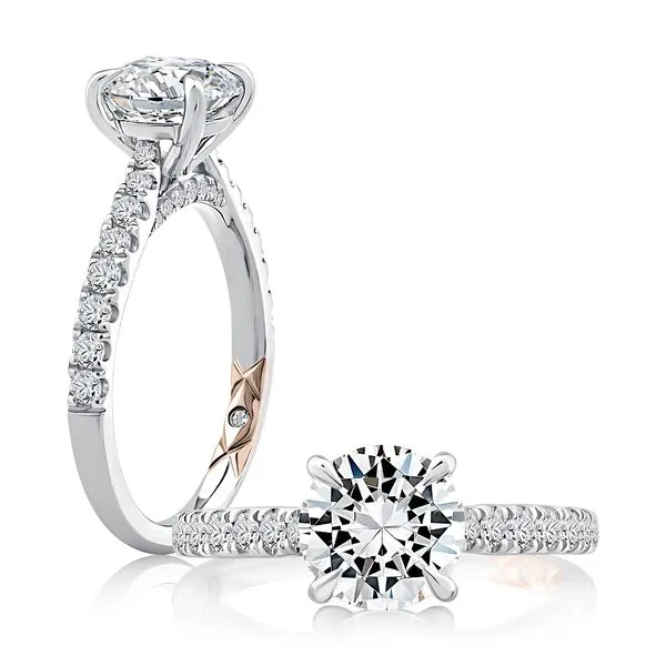 A.JAFFE Diamond Engagement Ring with Peek-A-Boo Diamonds and Pave Band Image 3 Peter & Co. Jewelers Avon Lake, OH