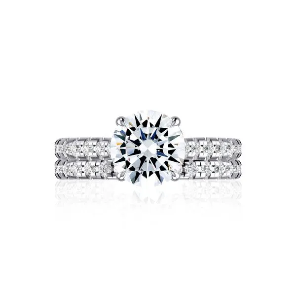 A.JAFFE Diamond Engagement Ring with Peek-A-Boo Diamonds and Pave Band Image 5 Peter & Co. Jewelers Avon Lake, OH