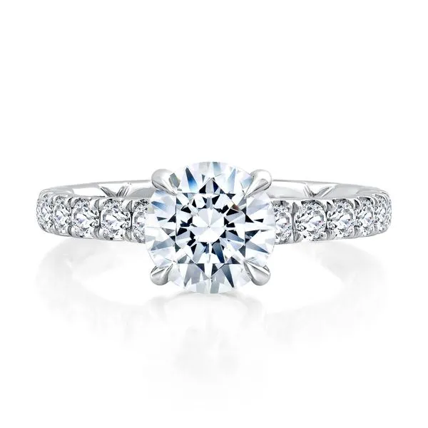 A.JAFFE Statement Round Center Engagement Ring Peter & Co. Jewelers Avon Lake, OH