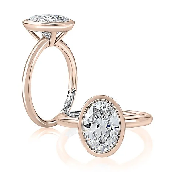 A.JAFFE Classic Solitaire Bezel Oval Diamond Engagement Ring Image 4 Peter & Co. Jewelers Avon Lake, OH
