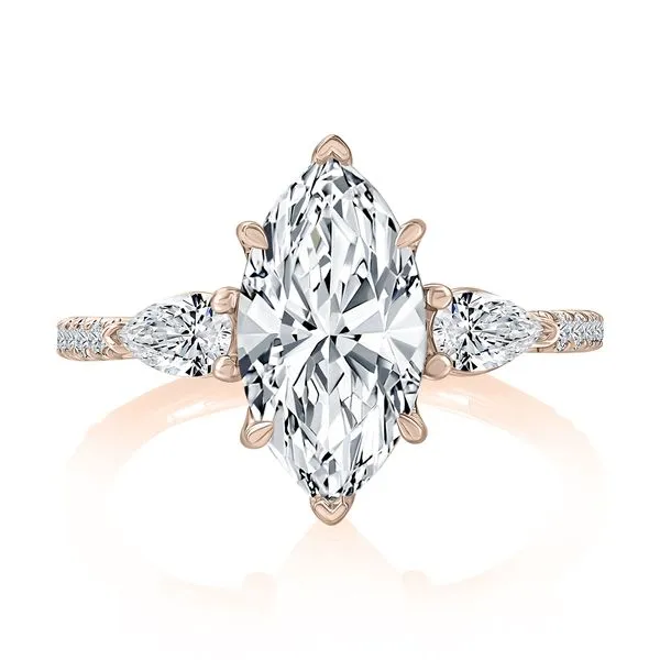 A.JAFFE Three Stone Engagement Ring with Marquise and Pear Shaped Diamonds Image 3 Peter & Co. Jewelers Avon Lake, OH