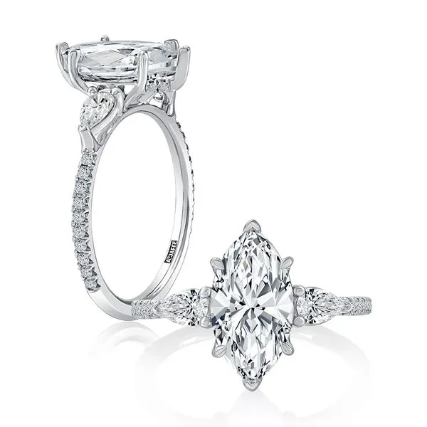 A.JAFFE Three Stone Engagement Ring with Marquise and Pear Shaped Diamonds Image 5 Peter & Co. Jewelers Avon Lake, OH