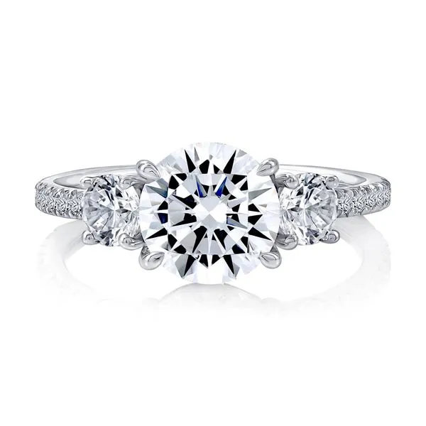 A.JAFFE Three Stone Engagement Ring with Round Brilliant Diamonds Image 2 Peter & Co. Jewelers Avon Lake, OH