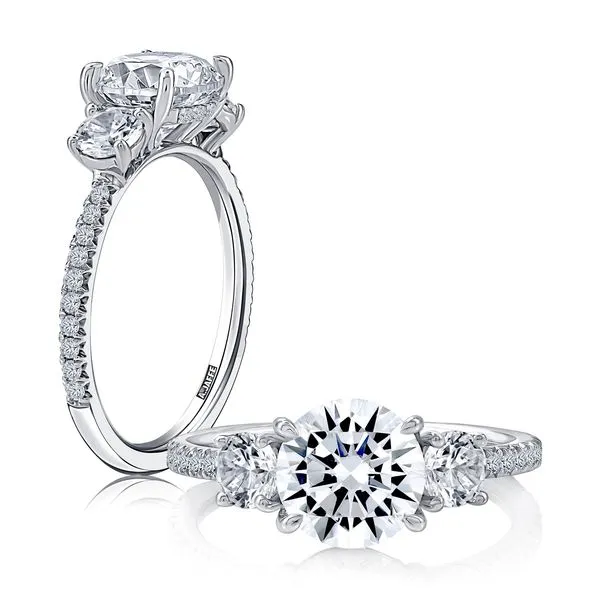 A.JAFFE Three Stone Engagement Ring with Round Brilliant Diamonds Image 5 Peter & Co. Jewelers Avon Lake, OH