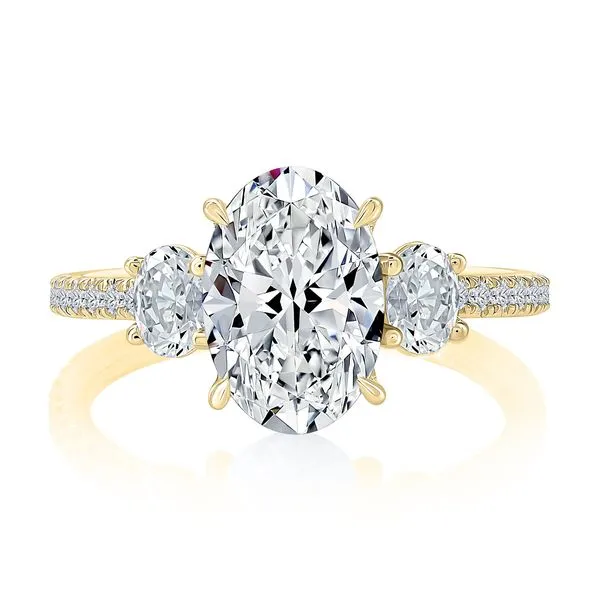 A.JAFFE Three Stone Oval Engagement Ring Image 2 Peter & Co. Jewelers Avon Lake, OH