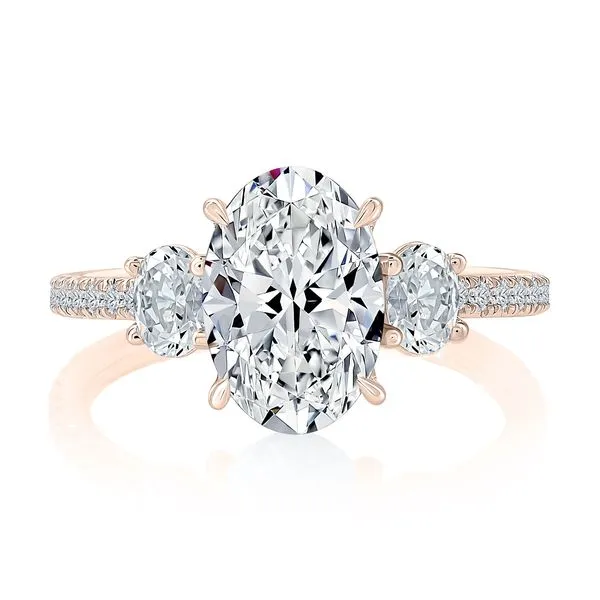 A.JAFFE Three Stone Oval Engagement Ring Image 3 Peter & Co. Jewelers Avon Lake, OH