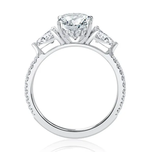 A.JAFFE Three Stone Oval Engagement Ring Image 4 Peter & Co. Jewelers Avon Lake, OH