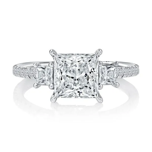A.JAFFE Three Stone Princess Cut Engagement Ring Image 3 Peter & Co. Jewelers Avon Lake, OH