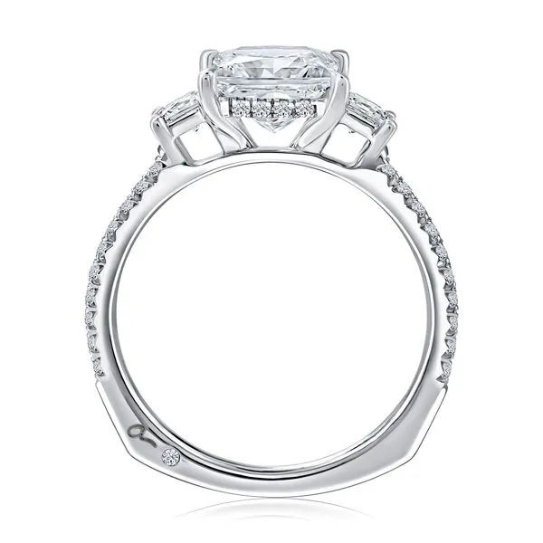A.JAFFE Three Stone Princess Cut Engagement Ring Image 4 Peter & Co. Jewelers Avon Lake, OH