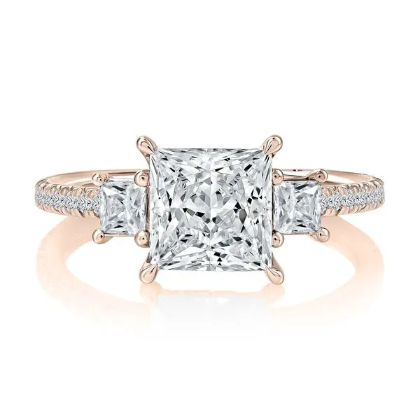 A.JAFFE Three Stone Princess Cut Engagement Ring Peter & Co. Jewelers Avon Lake, OH