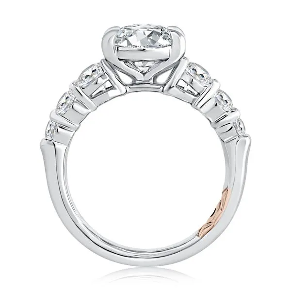A.JAFFE Classic Four Prong Oval Cut Diamond Flanked Engagement Ring Image 2 Peter & Co. Jewelers Avon Lake, OH
