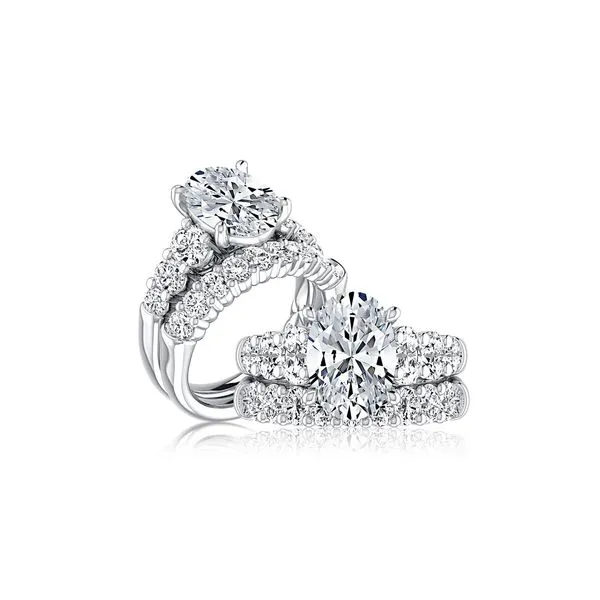 A.JAFFE Classic Four Prong Oval Cut Diamond Flanked Engagement Ring Image 4 Peter & Co. Jewelers Avon Lake, OH