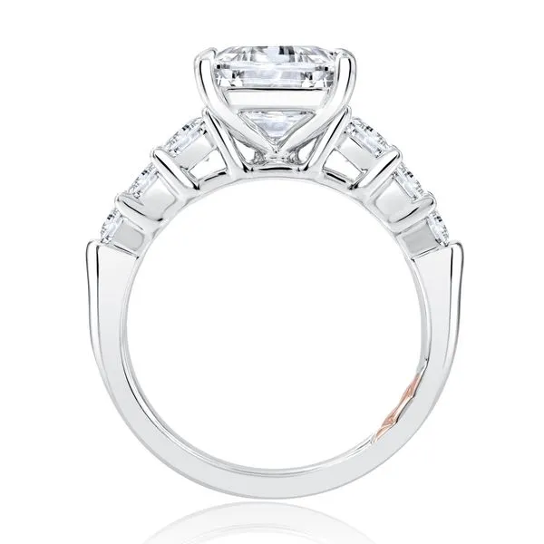 A.JAFFE Classic Four Prong Princess Cut Diamond Flanked Engagement Ring Image 2 Peter & Co. Jewelers Avon Lake, OH