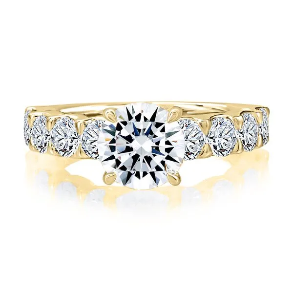 A.JAFFE Round Center Large Melee Diamond Engagement Ring Image 2 Peter & Co. Jewelers Avon Lake, OH