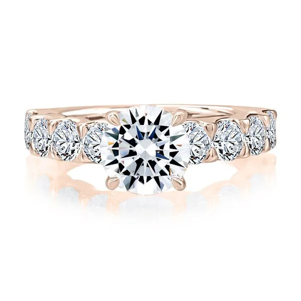 A.JAFFE Round Center Large Melee Diamond Engagement Ring Image 3 Peter & Co. Jewelers Avon Lake, OH