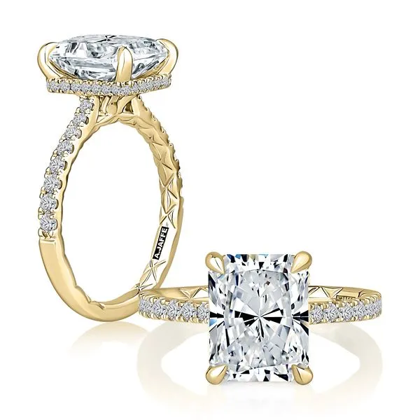 A.JAFFE Diamond Pavé Engagement Ring with Quilted Interior Image 3 Peter & Co. Jewelers Avon Lake, OH