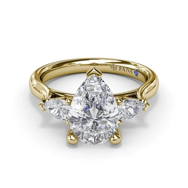 Fana Three Stone Pear Diamond Engagement Ring Setting Image 2 Peter & Co. Jewelers Avon Lake, OH