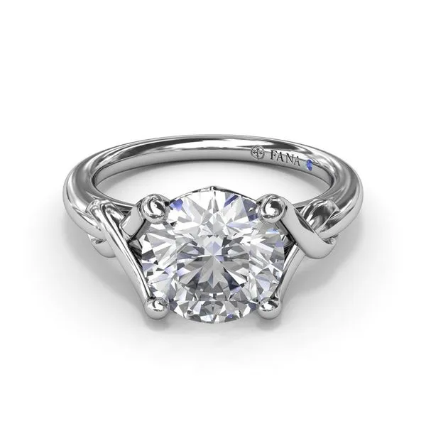 Fana Smooth Love Knot Diamond Engagement Ring Setting Image 2 Peter & Co. Jewelers Avon Lake, OH