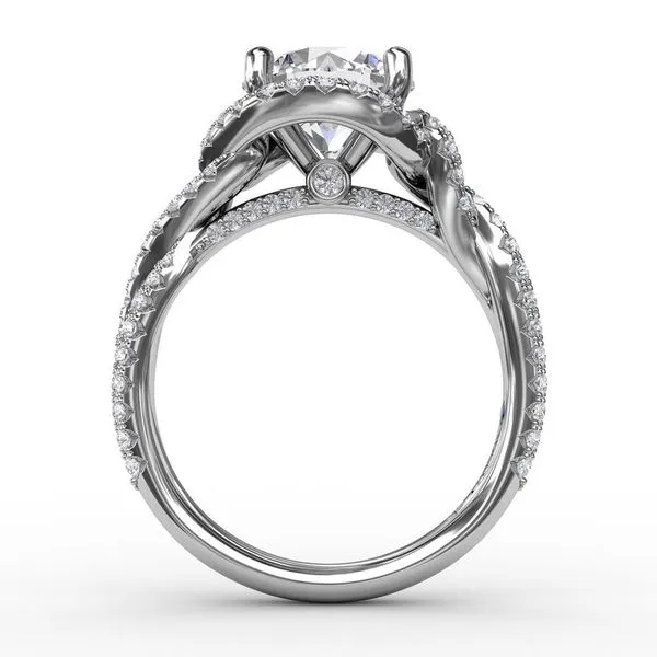 Fana Contemporary Round Diamond Halo Engagement Ring Setting Image 3 Peter & Co. Jewelers Avon Lake, OH