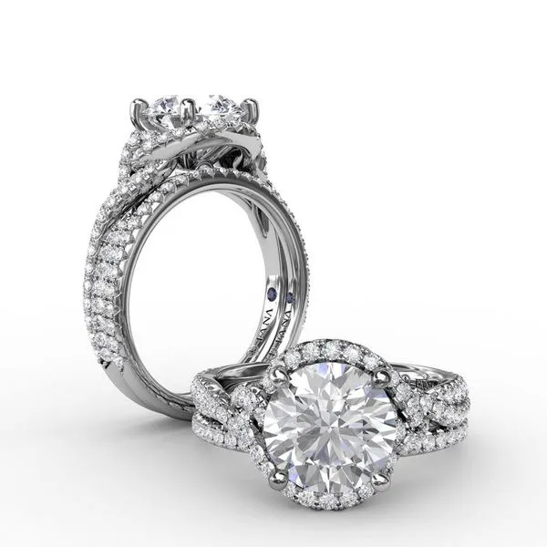Fana Contemporary Round Diamond Halo Engagement Ring Setting Image 4 Peter & Co. Jewelers Avon Lake, OH