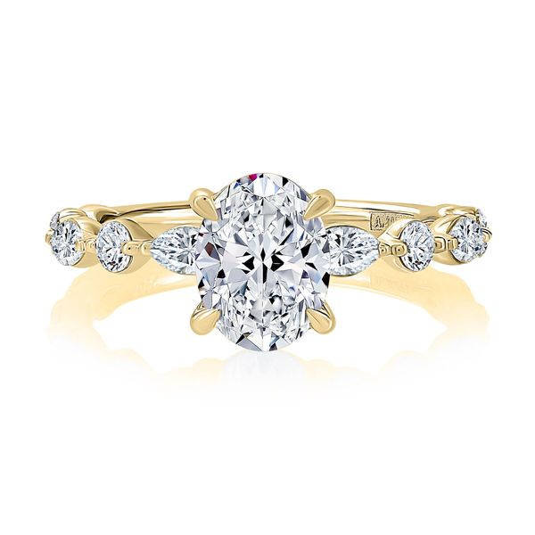A.JAFFE Floating Alternating Round and Marquise Diamond Engagement Ring Peter & Co. Jewelers Avon Lake, OH