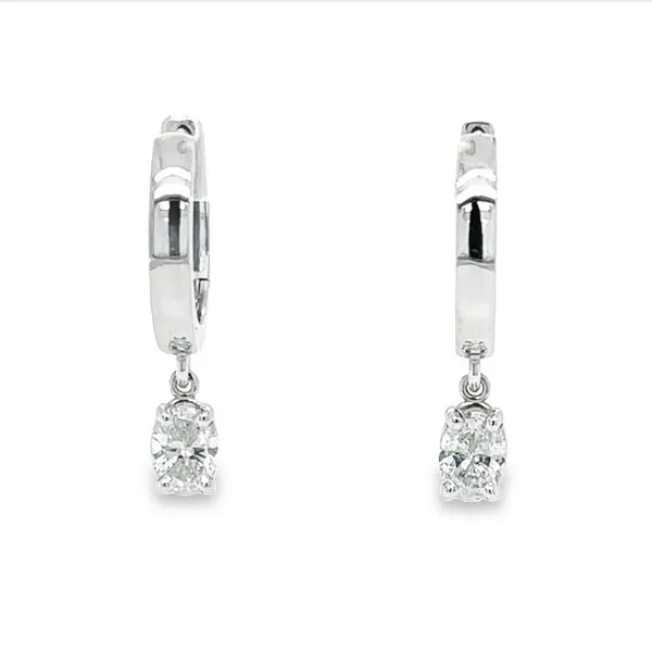 Oval Diamond Drop Hoop Earrings Peter & Co. Jewelers Avon Lake, OH