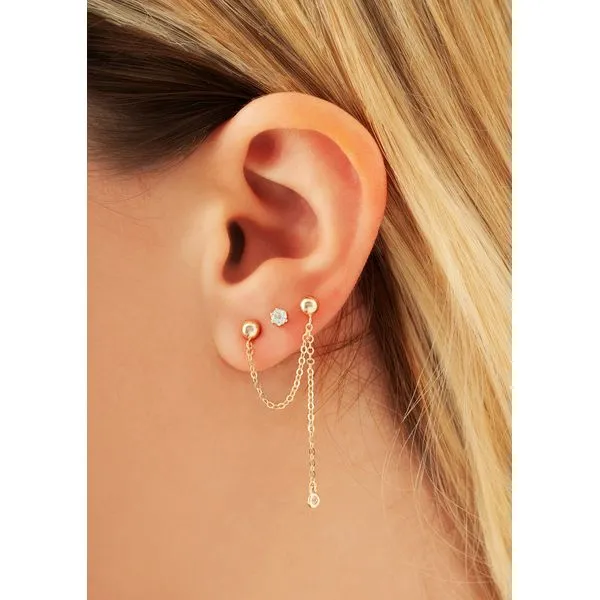Double Ball Sweep Diamond Dangle Earring Image 2 Peter & Co. Jewelers Avon Lake, OH
