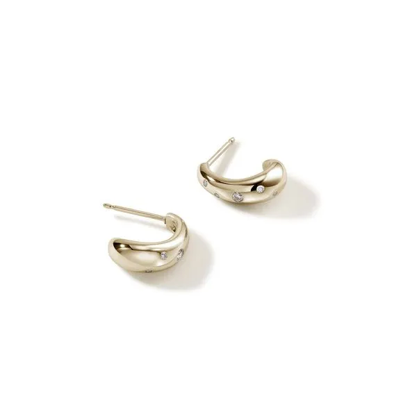 John Hardy Surf Diamond J-Hoop Earrings Image 3 Peter & Co. Jewelers Avon Lake, OH