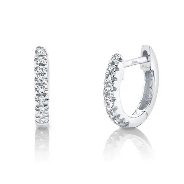 Shy Creation Mini Diamond Huggie Earrings Image 2 Peter & Co. Jewelers Avon Lake, OH