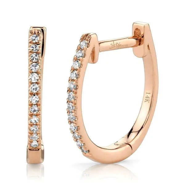Shy Creation Diamond Huggie Hoop Earrings Peter & Co. Jewelers Avon Lake, OH