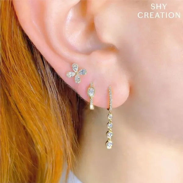 Shy Creation Diamond Bezel Drop Earrings Image 2 Peter & Co. Jewelers Avon Lake, OH